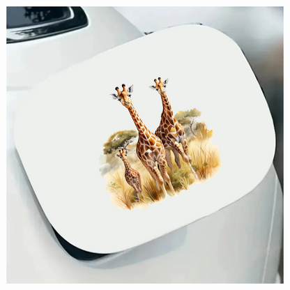 Giraffe Family Safari Brown Vinyl Decal Sticker