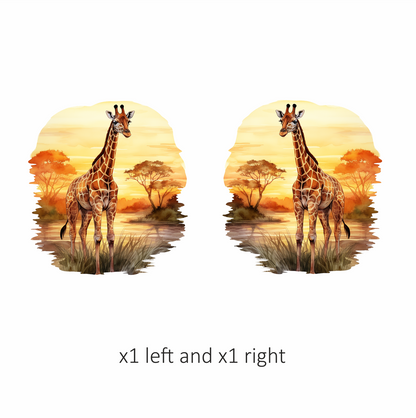 Giraffe Standing Orange Sunset Savannah Vinyl Decal Sticker