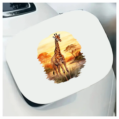 Giraffe Standing Orange Sunset Savannah Vinyl Decal Sticker