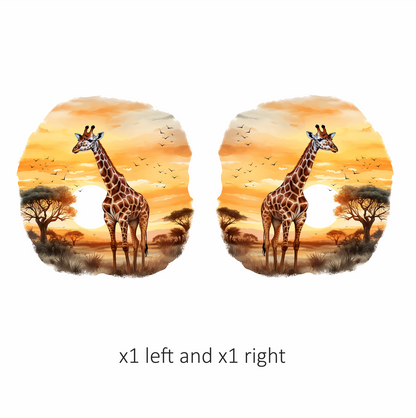 Giraffe Breed Standing In Orange Sunset Vinyl Decal Sticker