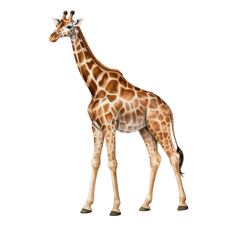 Giraffe illustration on a white background vinyl sticker.