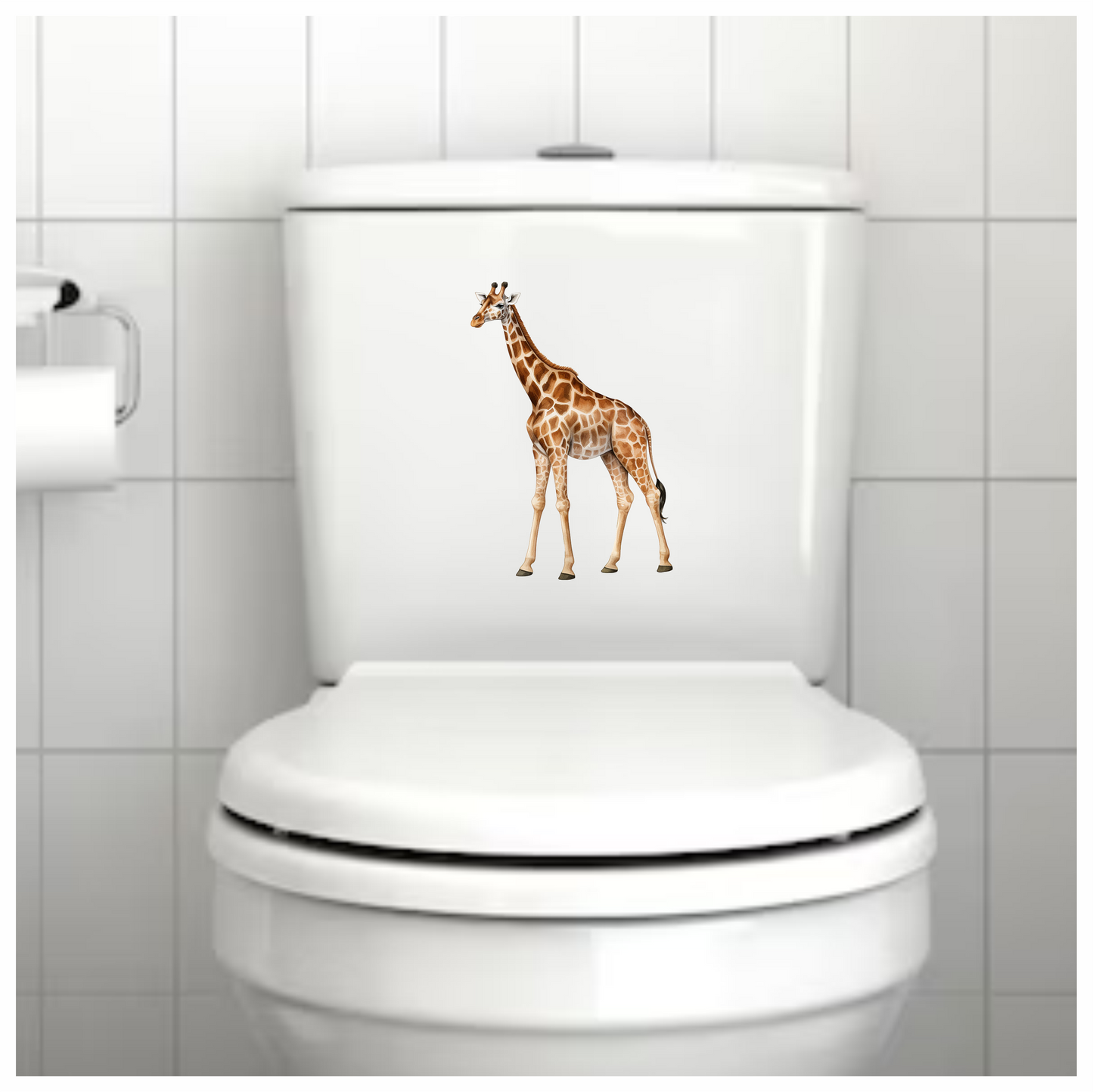 Reticulated Giraffe Tall Brown Animal Vinyl Decal Sticker