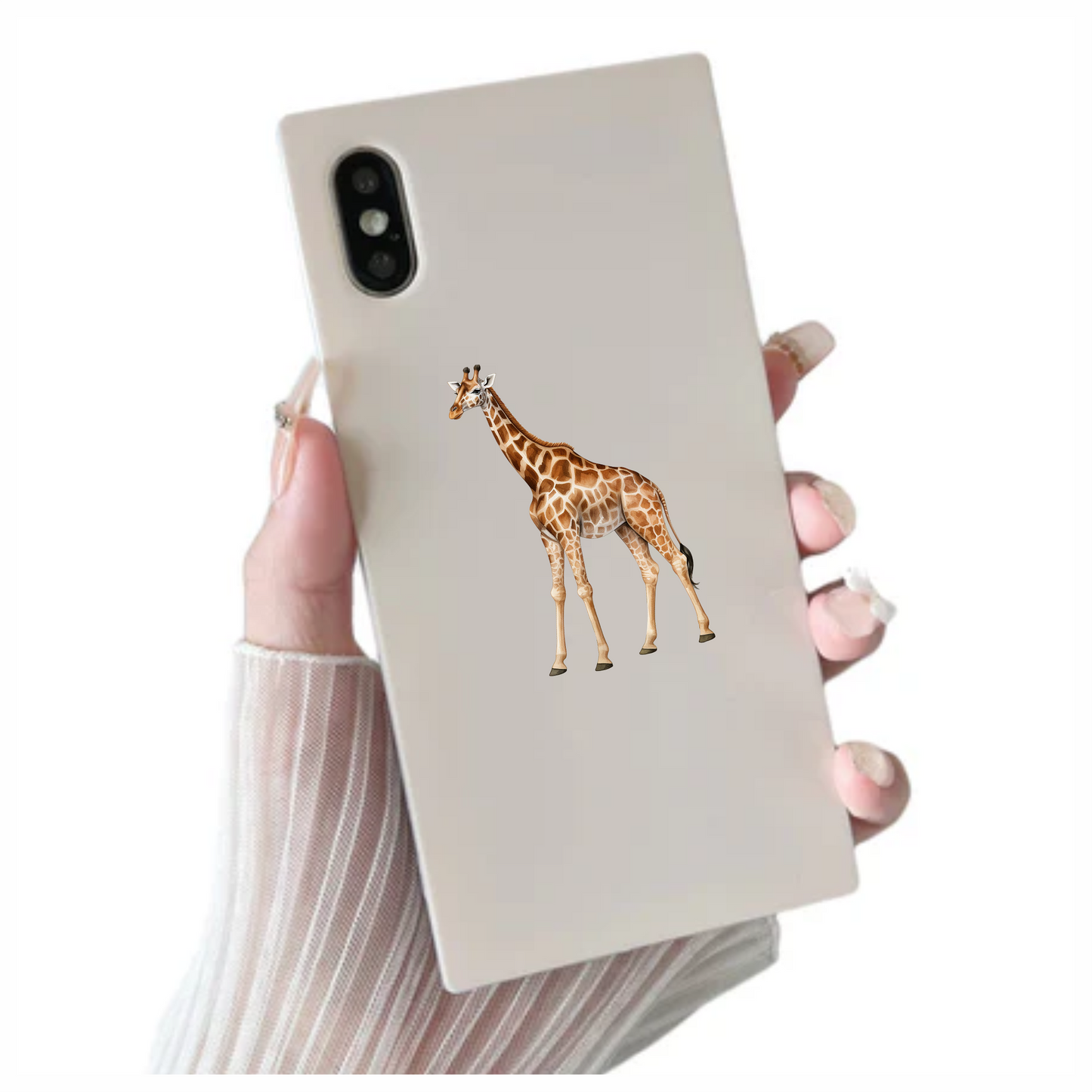 Reticulated Giraffe Tall Brown Animal Vinyl Decal Sticker