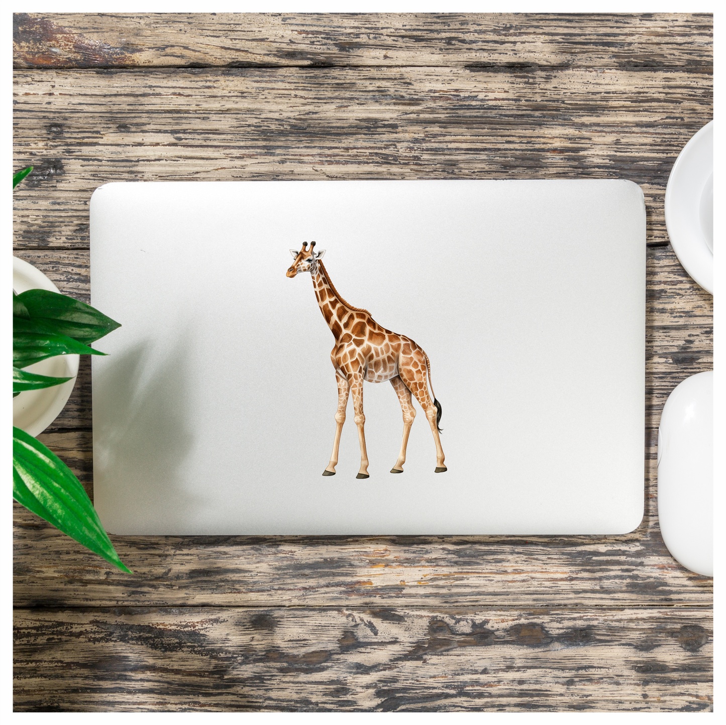 Reticulated Giraffe Tall Brown Animal Vinyl Decal Sticker
