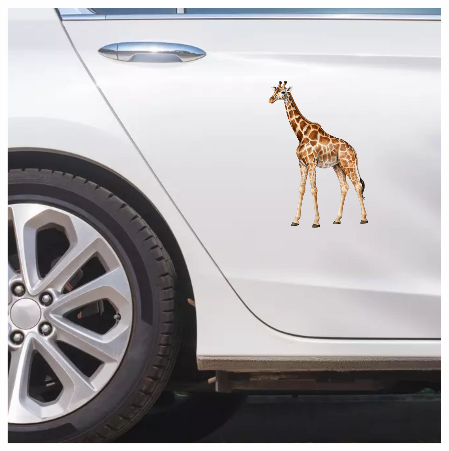 Reticulated Giraffe Tall Brown Animal Vinyl Decal Sticker