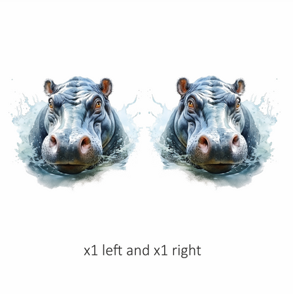 Hippo Breed Water Splash Grey Vinyl Decal Sticker