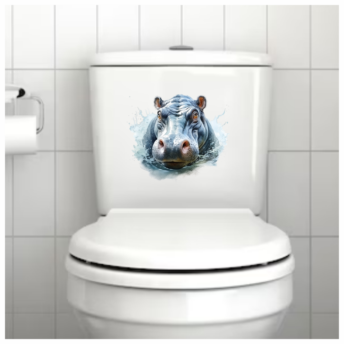 Hippo Breed Water Splash Grey Vinyl Decal Sticker