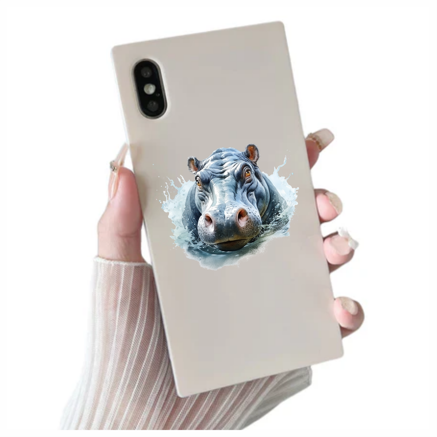 Hippo Breed Water Splash Grey Vinyl Decal Sticker
