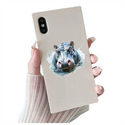 Hippo Breed Water Splash Grey Vinyl Decal Sticker