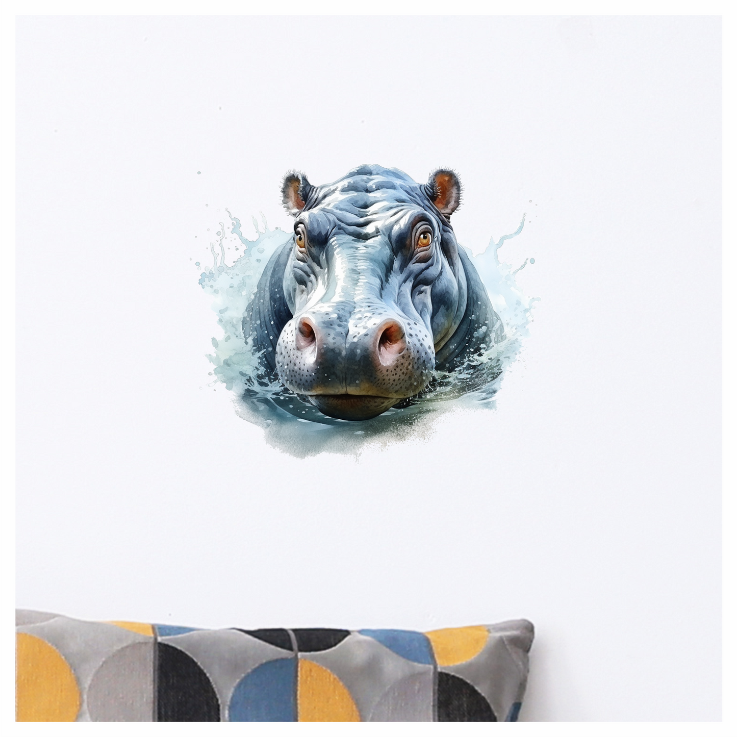 Hippo Breed Water Splash Grey Vinyl Decal Sticker