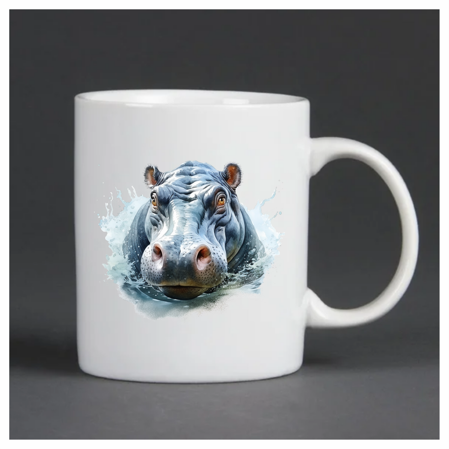 Hippo Breed Water Splash Grey Vinyl Decal Sticker
