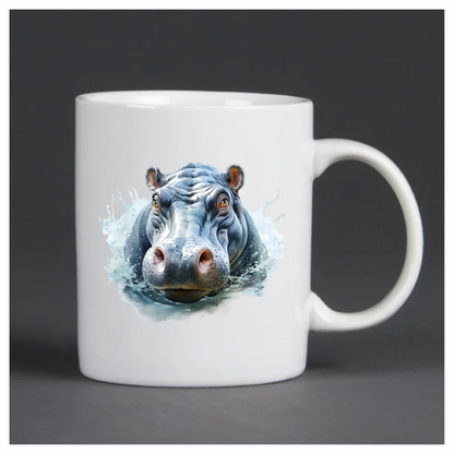 Hippo Breed Water Splash Grey Vinyl Decal Sticker