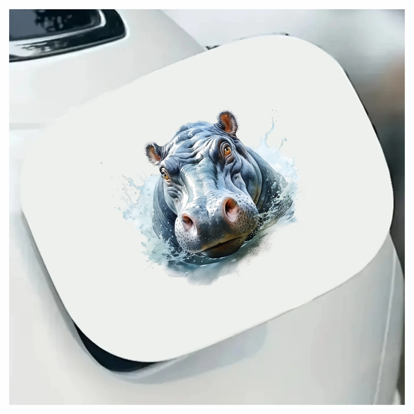 Hippo Breed Water Splash Grey Vinyl Decal Sticker
