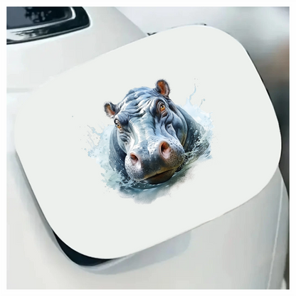 Hippo Breed Water Splash Grey Vinyl Decal Sticker