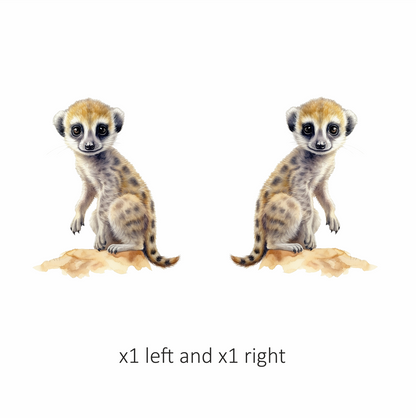 Meerkat Pup Sitting On Brown Rock Vinyl Decal Sticker