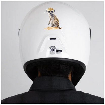 Meerkat Pup Sitting On Brown Rock Vinyl Decal Sticker