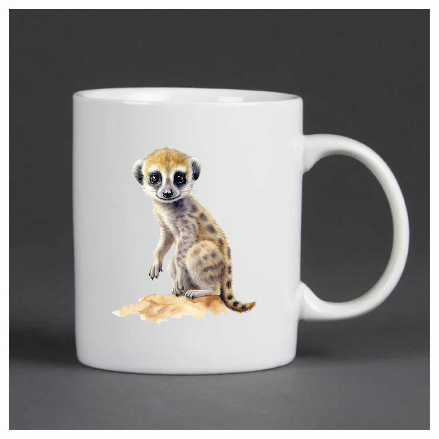 Meerkat Pup Sitting On Brown Rock Vinyl Decal Sticker