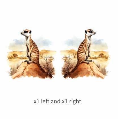 Meerkat Standing Brown Desert Landscape Vinyl Decal Sticker