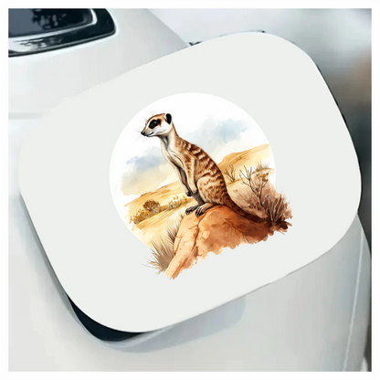Meerkat Standing Brown Desert Landscape Vinyl Decal Sticker