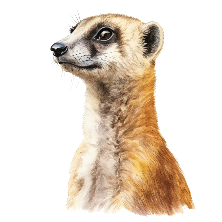 Illustration of a meerkat on a white background vinyl sticker.