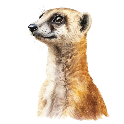 Illustration of a meerkat on a white background vinyl sticker.