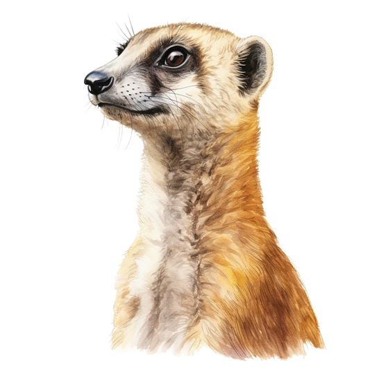 Illustration of a meerkat on a white background vinyl sticker.