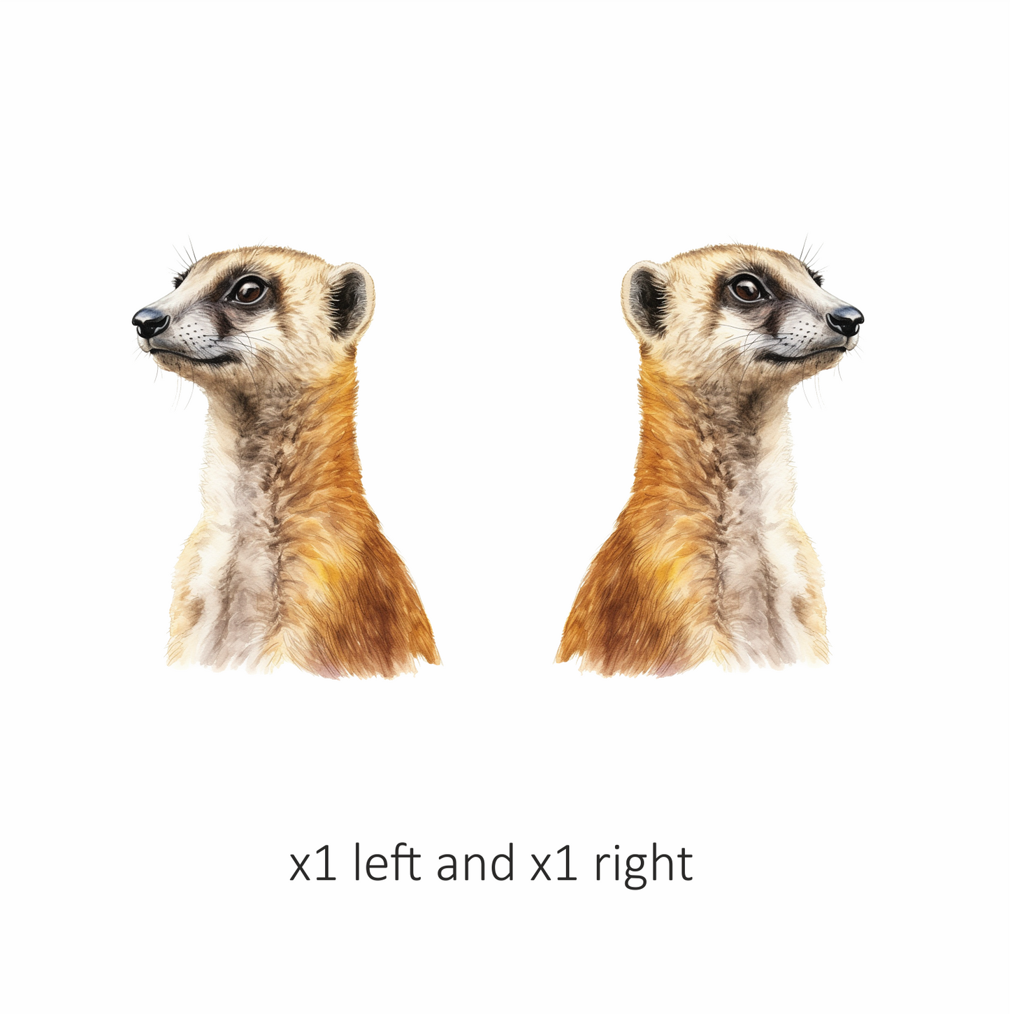 Brown Meerkat Animal Profile Illustration Vinyl Sticker Decal