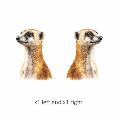 Brown Meerkat Animal Profile Illustration Vinyl Sticker Decal