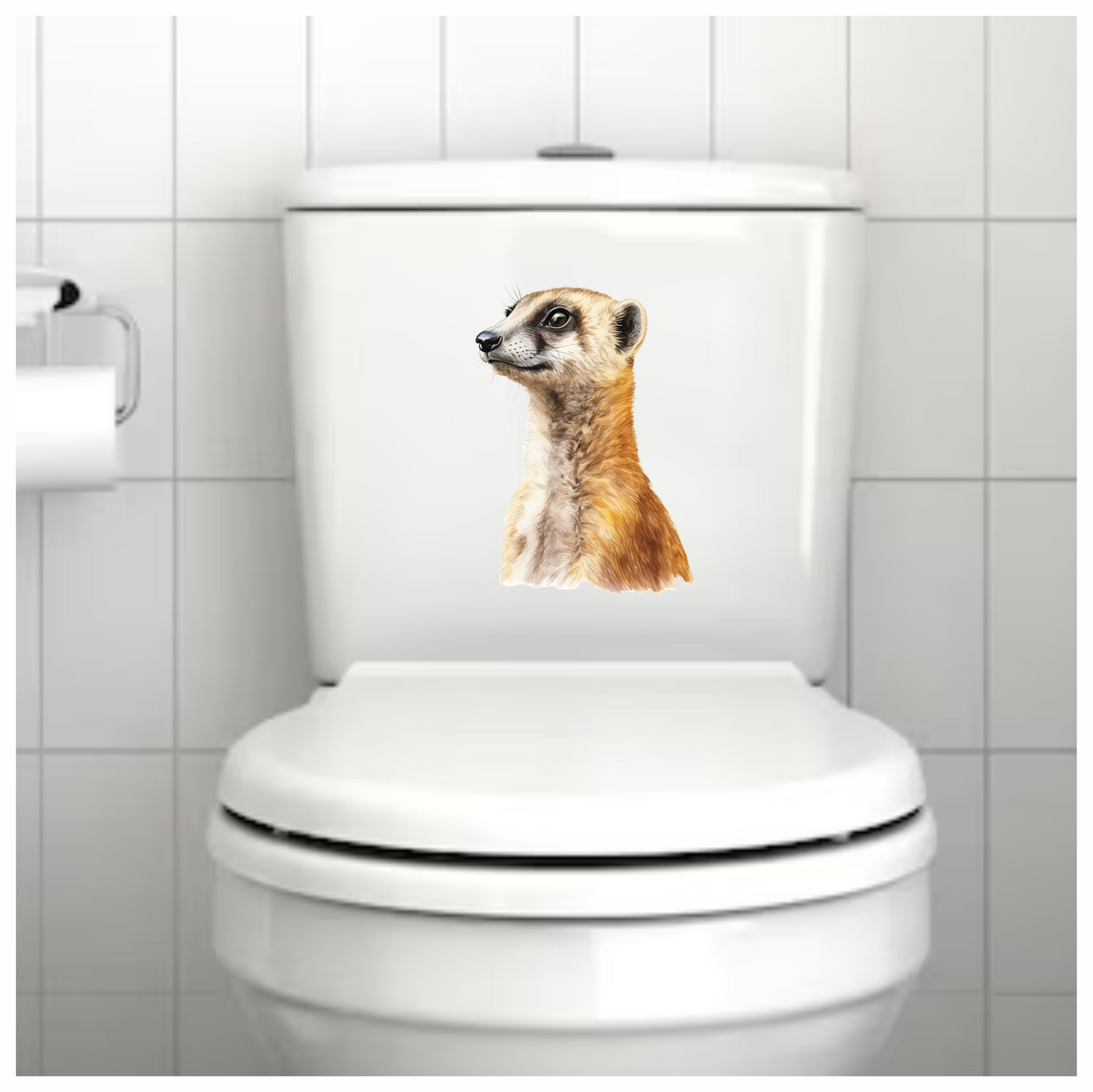 Brown Meerkat Animal Profile Illustration Vinyl Sticker Decal