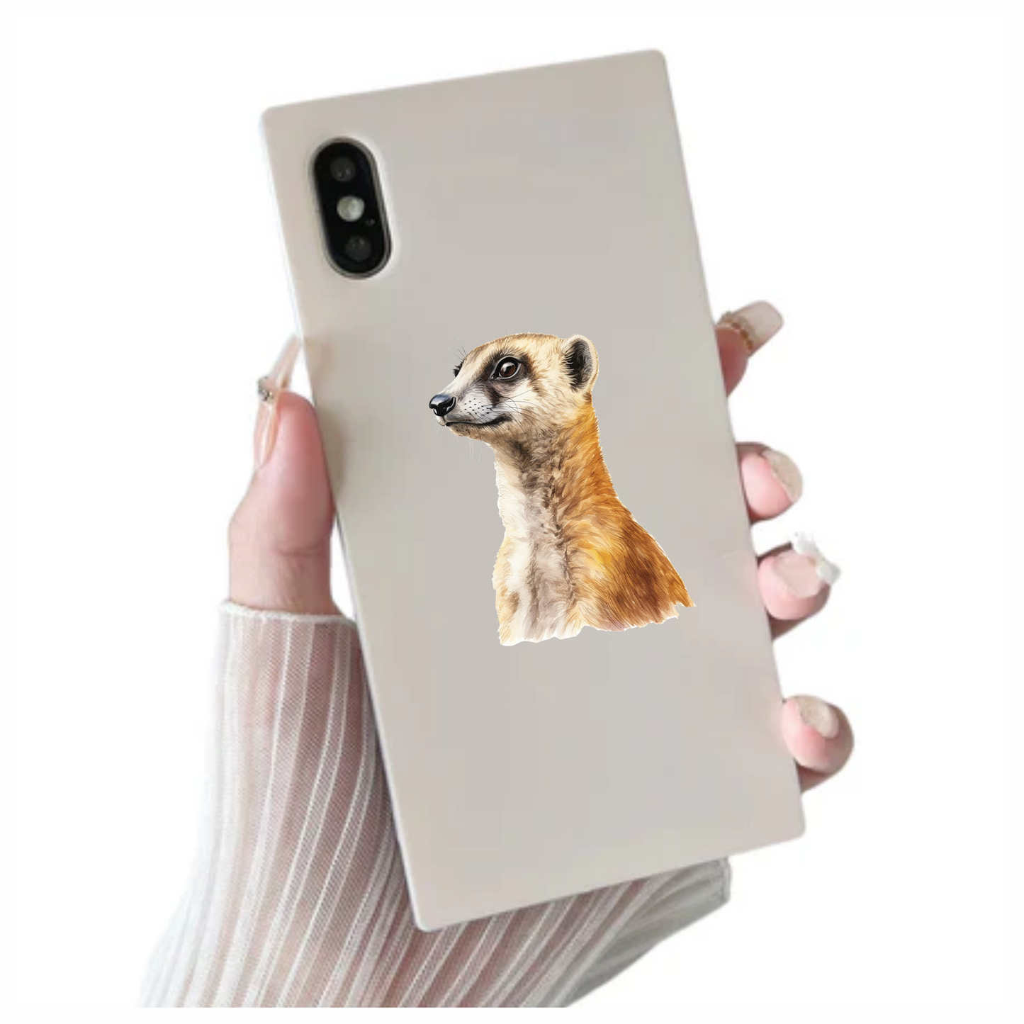Brown Meerkat Animal Profile Illustration Vinyl Sticker Decal