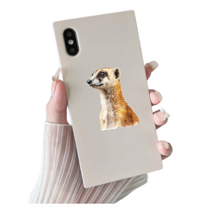 Brown Meerkat Animal Profile Illustration Vinyl Sticker Decal