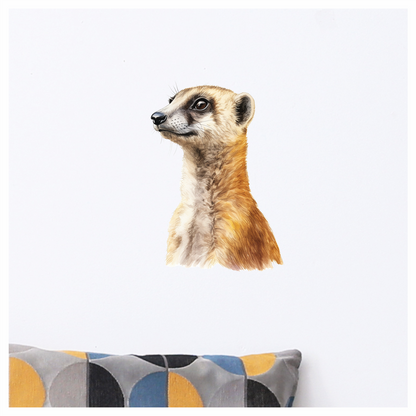 Brown Meerkat Animal Profile Illustration Vinyl Sticker Decal