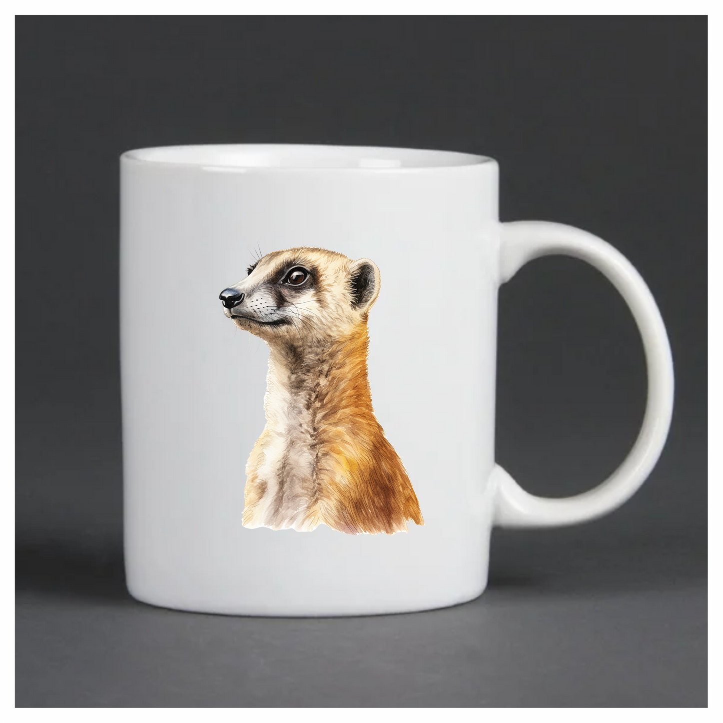 Brown Meerkat Animal Profile Illustration Vinyl Sticker Decal