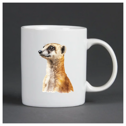 Brown Meerkat Animal Profile Illustration Vinyl Sticker Decal