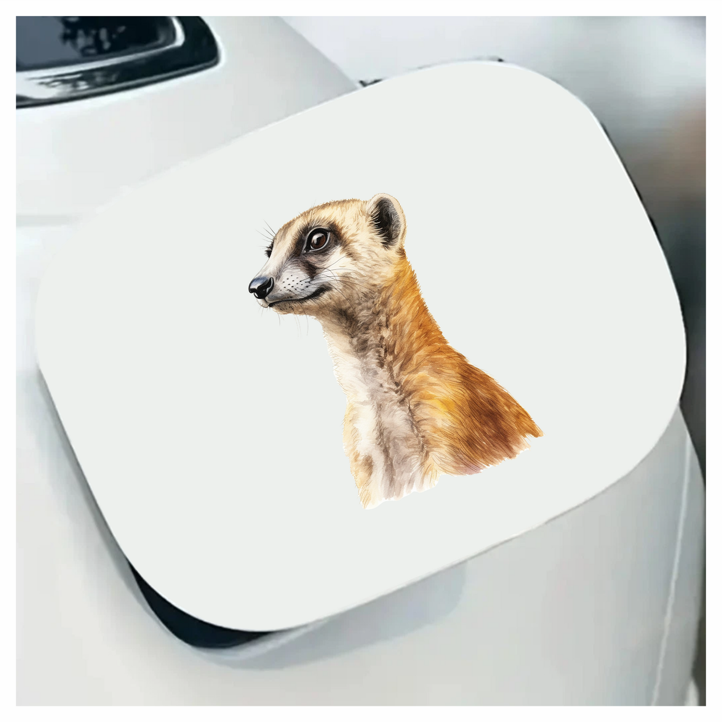 Brown Meerkat Animal Profile Illustration Vinyl Sticker Decal