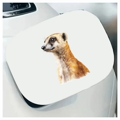 Brown Meerkat Animal Profile Illustration Vinyl Sticker Decal