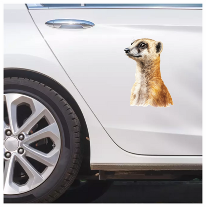 Brown Meerkat Animal Profile Illustration Vinyl Sticker Decal