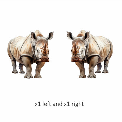 White Rhinoceros Standing Forward View Vinyl Decal Sticker