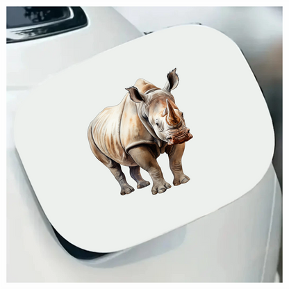 White Rhinoceros Standing Forward View Vinyl Decal Sticker