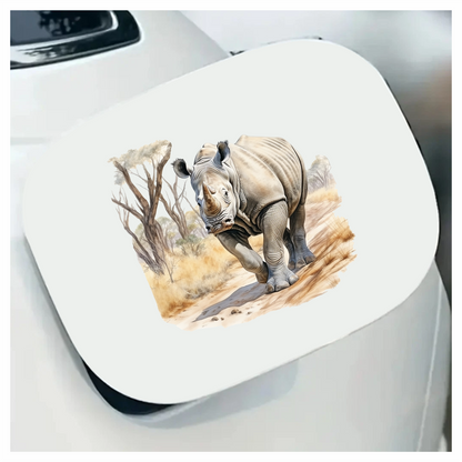 Grey Rhino Walking African Savannah Vinyl Sticker Decal