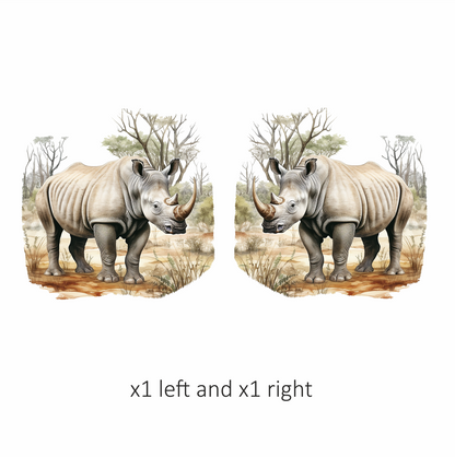 White Rhinoceros Standing In Savannah Vinyl Decal Sticker