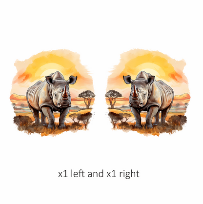White Rhinoceros Stands At Sunset Vinyl Decal Sticker