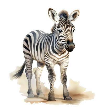 Zebra illustration on a white background vinyl sticker.
