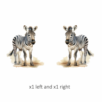 Plains Zebra Standing On Sand White Vinyl Decal Sticker