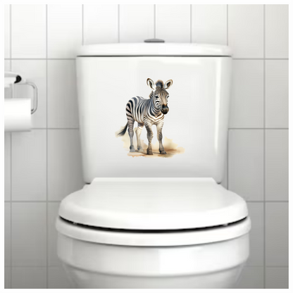 Plains Zebra Standing On Sand White Vinyl Decal Sticker