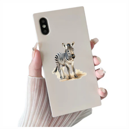Plains Zebra Standing On Sand White Vinyl Decal Sticker