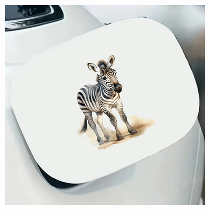 Plains Zebra Standing On Sand White Vinyl Decal Sticker