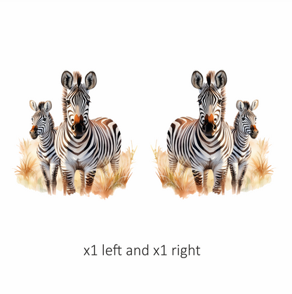 Plains Zebra Adult Foal Black Stripes Vinyl Decal Sticker