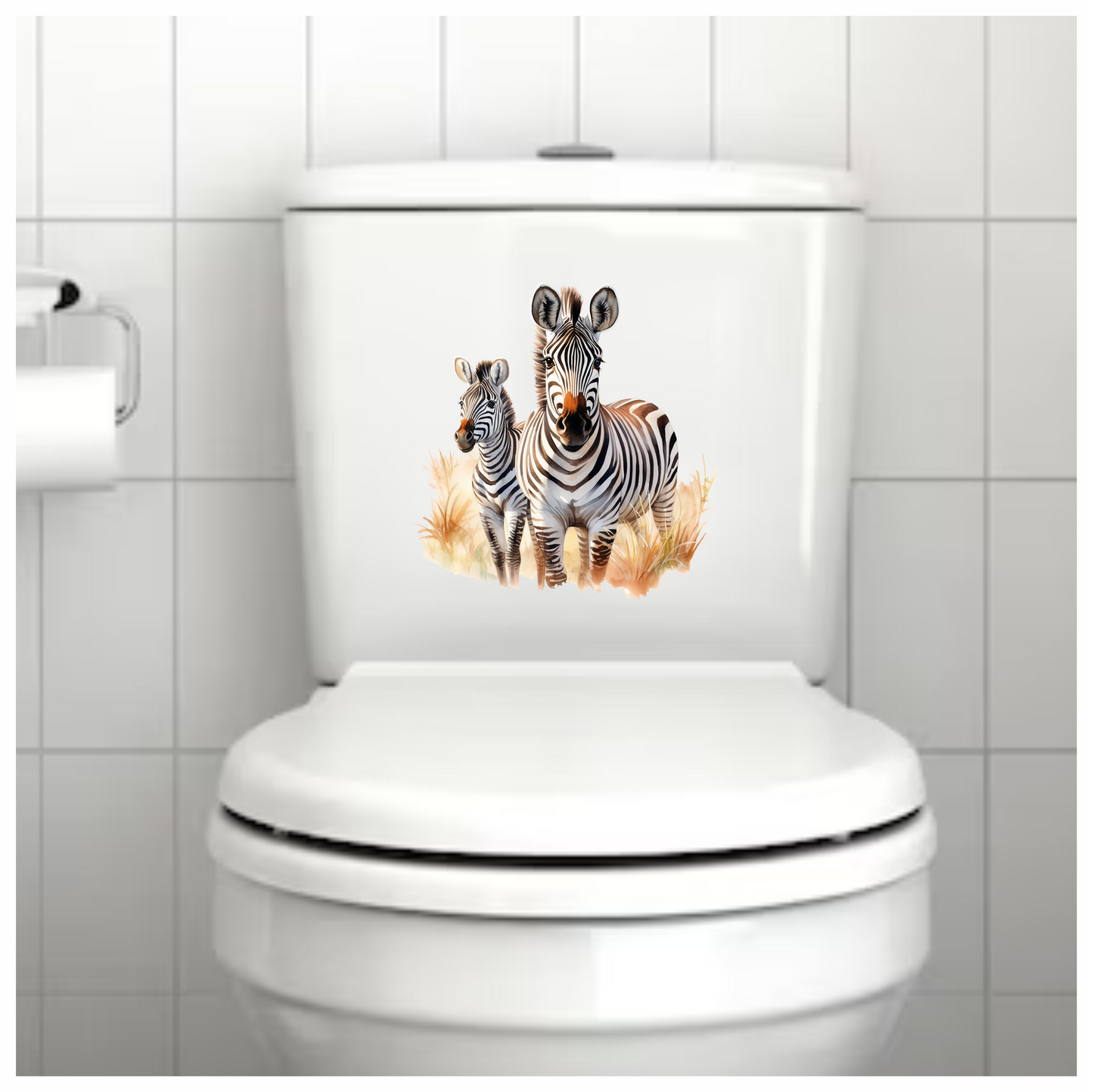 Plains Zebra Adult Foal Black Stripes Vinyl Decal Sticker