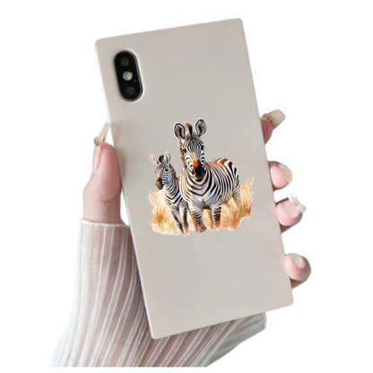 Plains Zebra Adult Foal Black Stripes Vinyl Decal Sticker